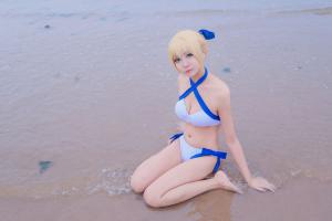 +fate+saber+ swimsuit + Pink Girl meat-唯美写真